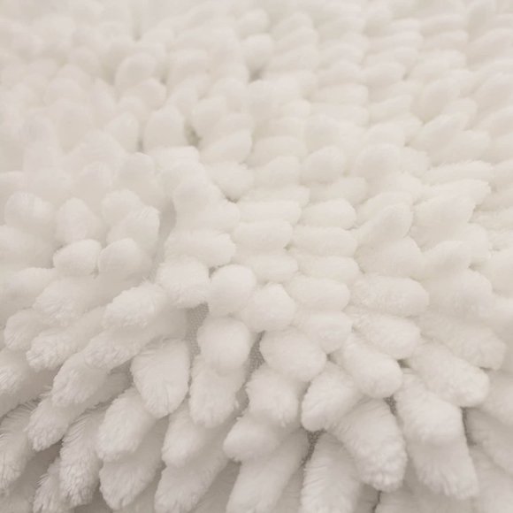 CATALINA HOME Costa Rica Soft Chenille Luxurious 2PC. Set (White) - Picture 5 of 5